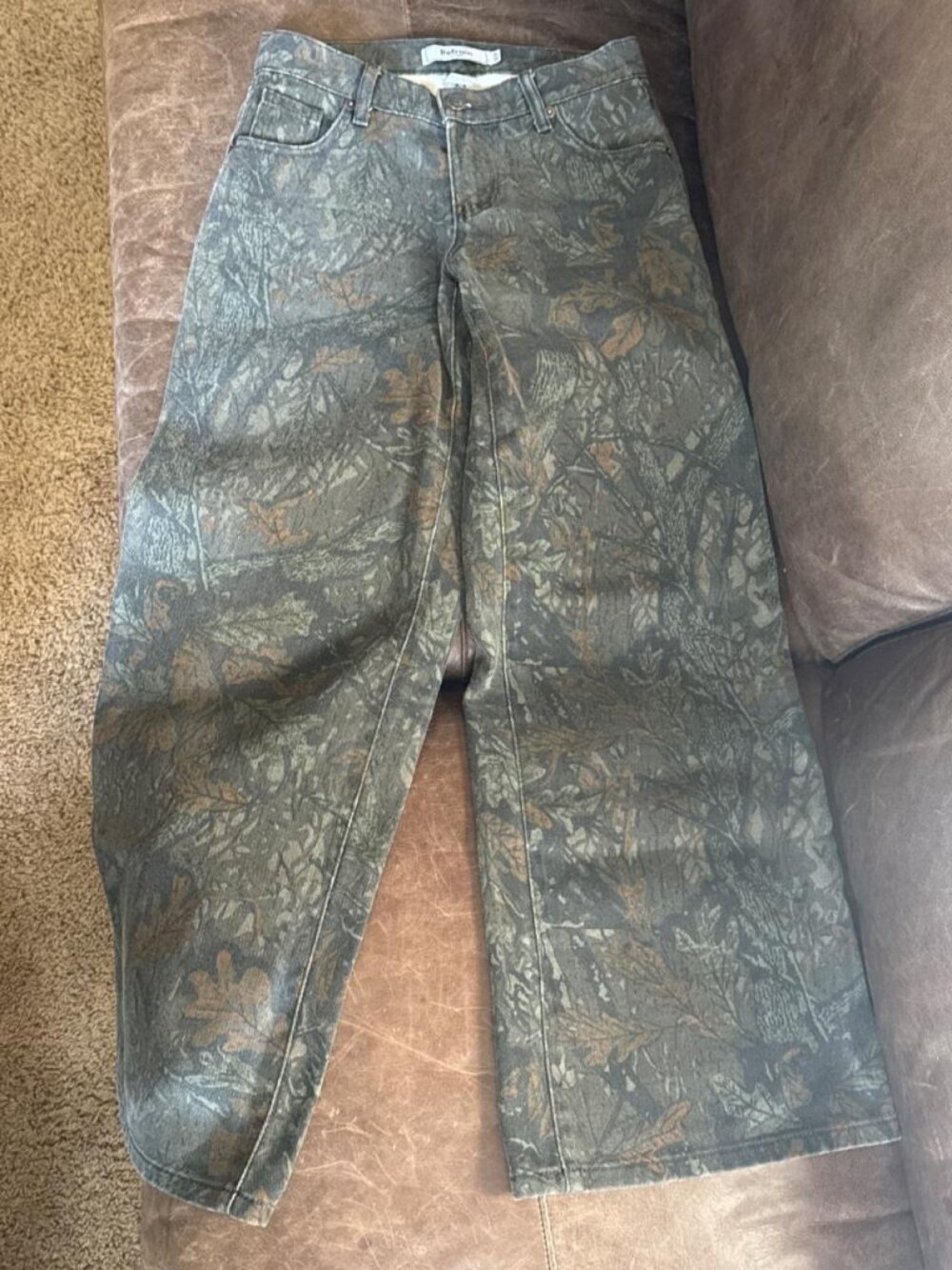 Refrain Baggy Wide Leg Camo Jeans